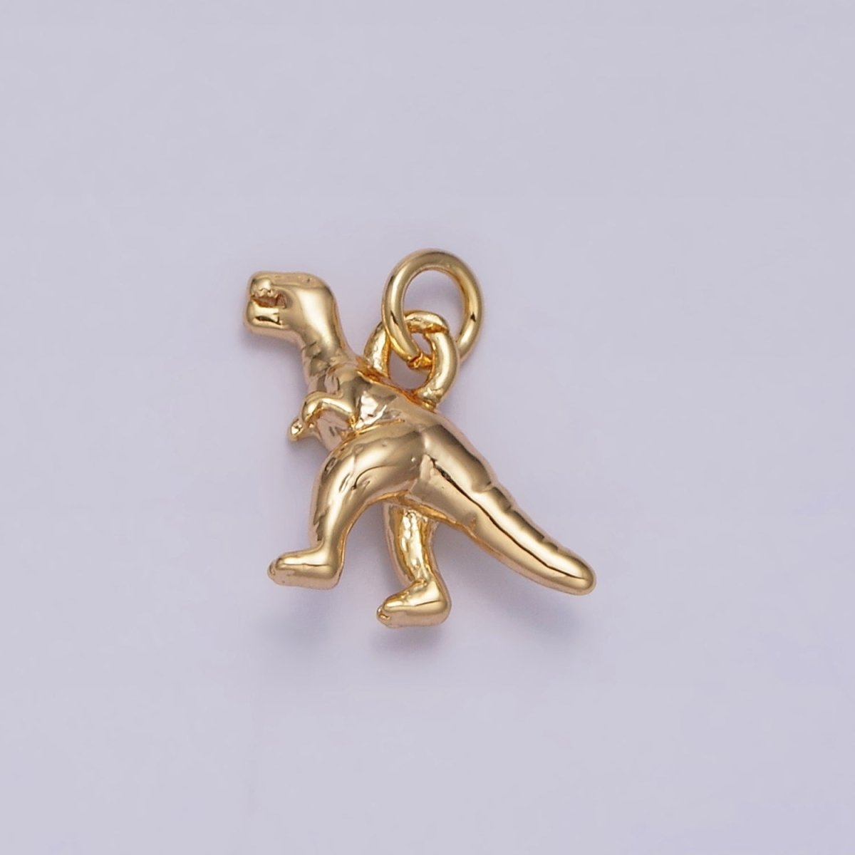 16K Gold Filled Mini T-Rex Dinosaurs Add-On Charm in Gold & Silver | AC-1125 AC-1126 - DLUXCA