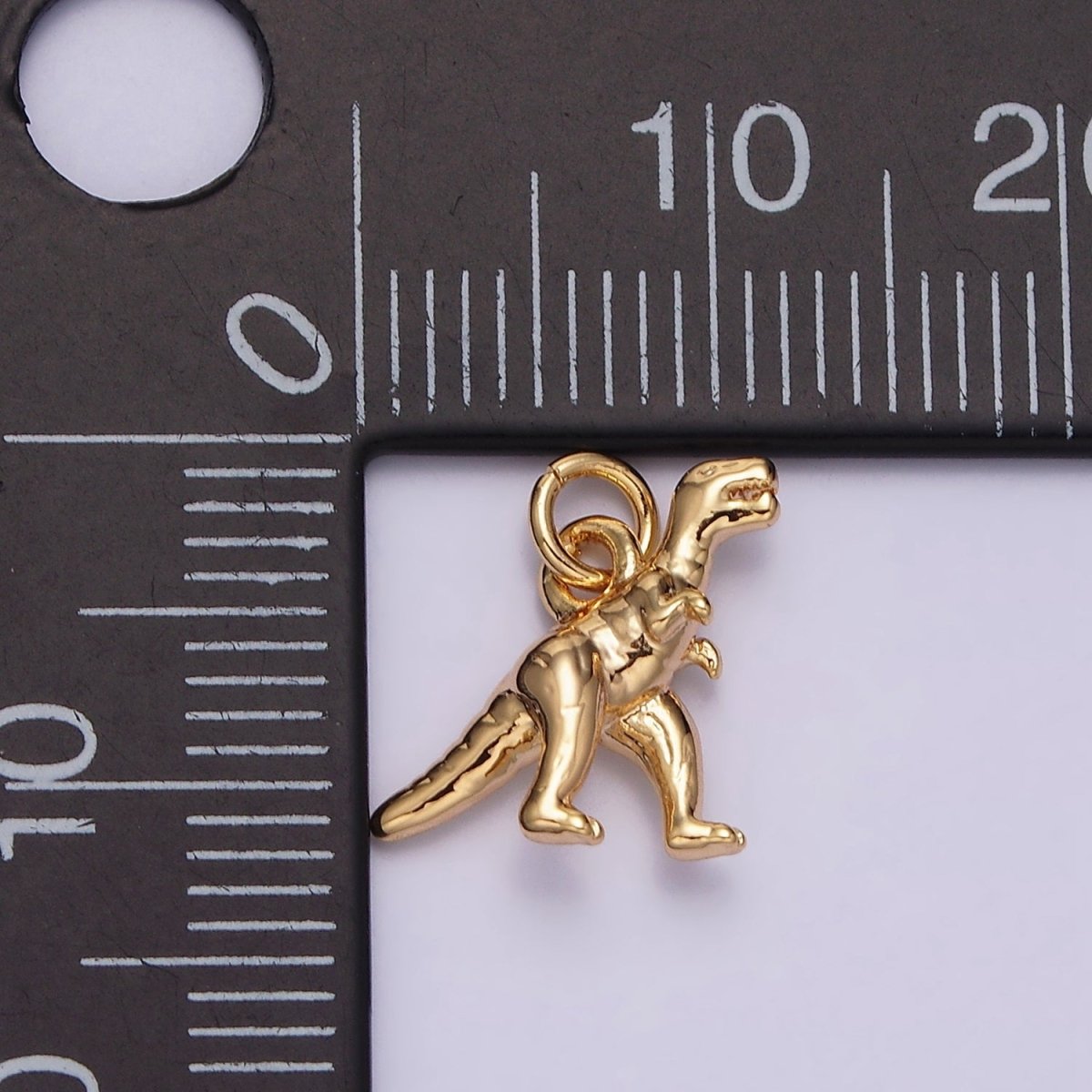 16K Gold Filled Mini T-Rex Dinosaurs Add-On Charm in Gold & Silver | AC-1125 AC-1126 - DLUXCA