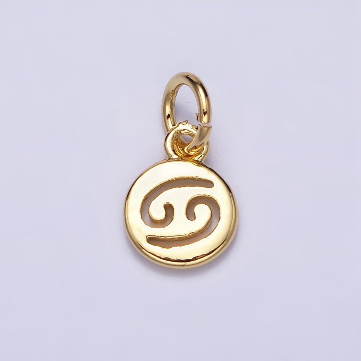 16K Gold Filled Mini Zodiac Horoscope Sign Personalized Add-On Open Round Charm | AD483 - AD494 - DLUXCA