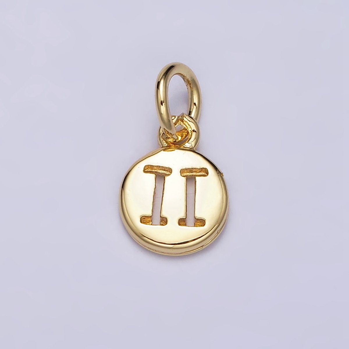 16K Gold Filled Mini Zodiac Horoscope Sign Personalized Add-On Open Round Charm | AD483 - AD494 - DLUXCA
