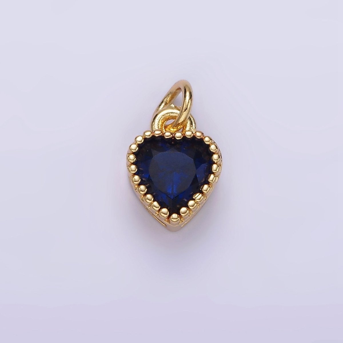 16K Gold Filled Multifaceted Birthstone CZ Heart Personalized Charm | N1056 - N1063 - DLUXCA