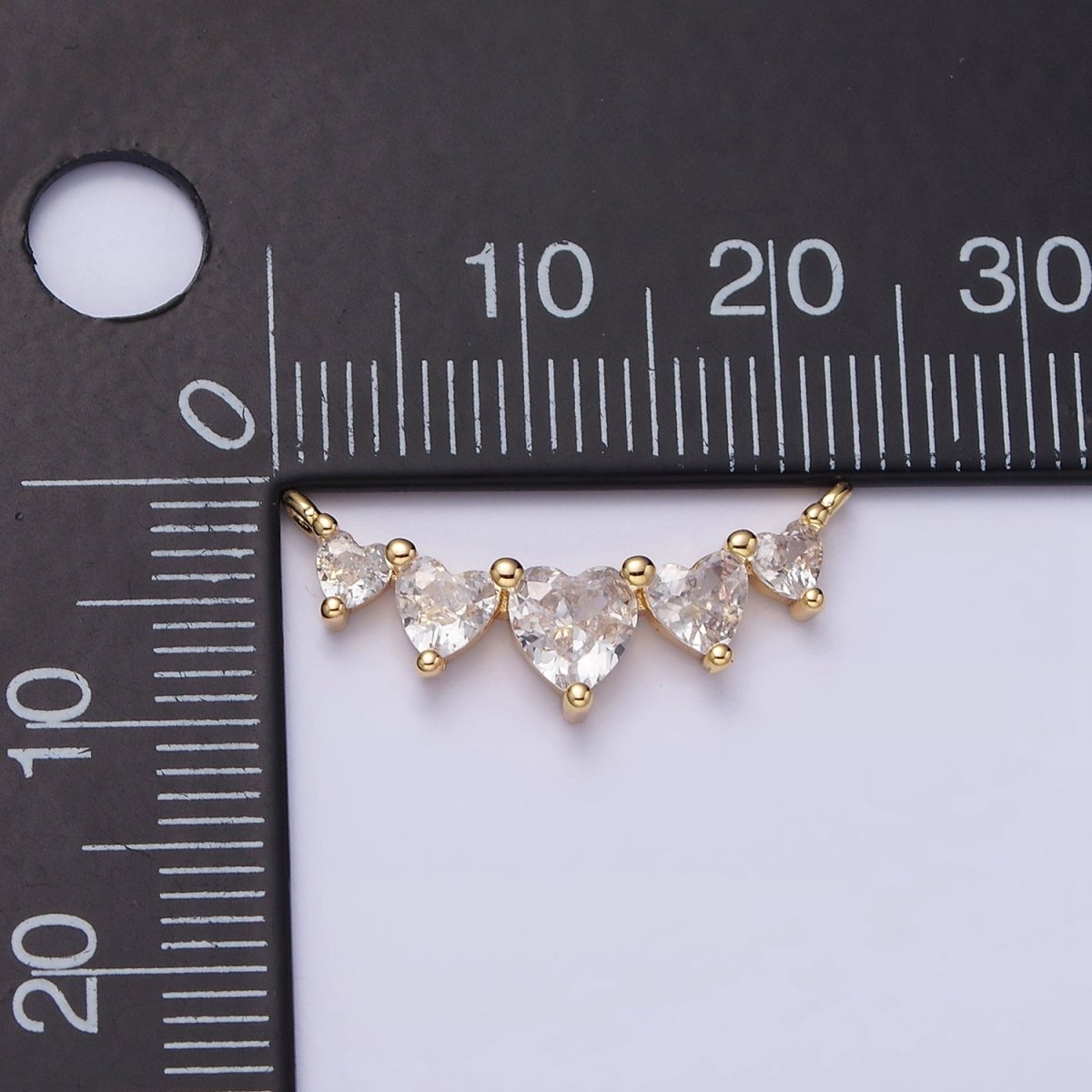 16K Gold Filled Multiple Heart Clear CZ Lined in Gold & Silver | AA1055 AA1056 - DLUXCA