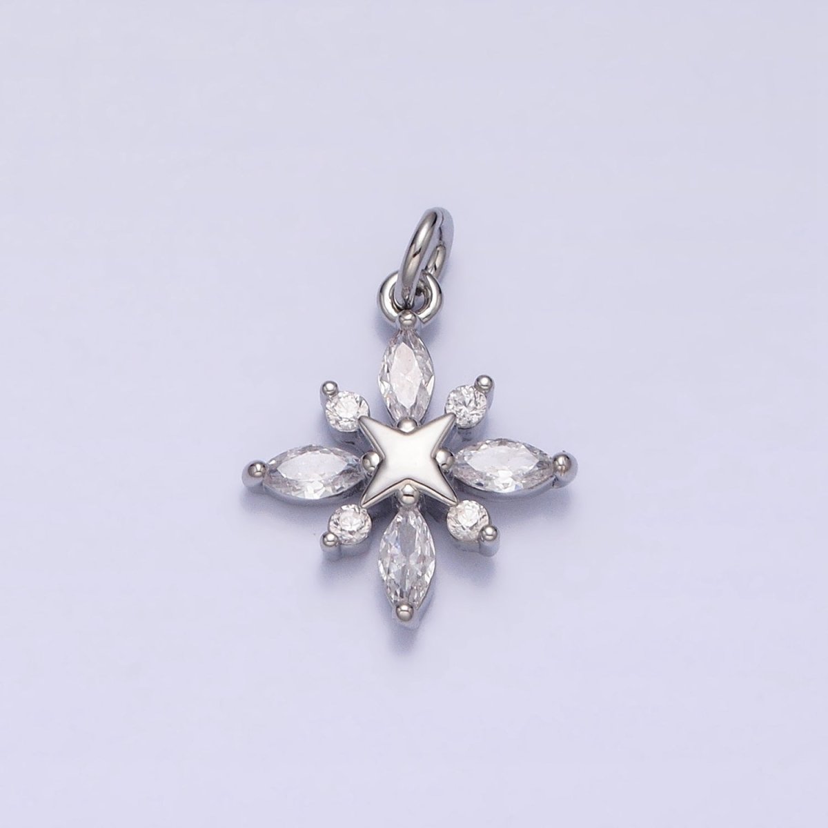 16K Gold Filled North Star Clear Marquise CZ Add-On Celestial Charm in Gold & Silver | AC1241 AC1242 - DLUXCA