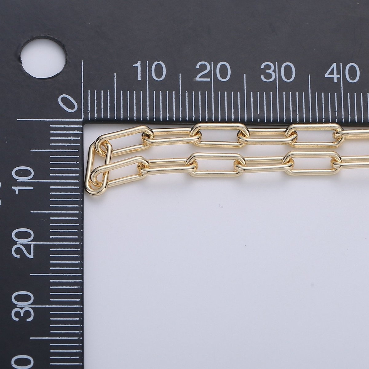 16K Gold Filled Paperclip Rolo Cable Chain By Yard, Thickness 4mm | ROLL-309 Clearance Pricing - DLUXCA