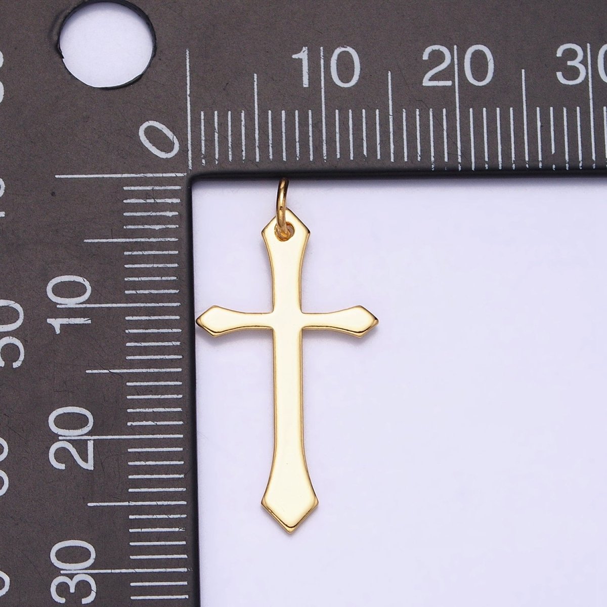 16K Gold Filled Passion Cross Minimalist Religious Charm | AC1327 - DLUXCA