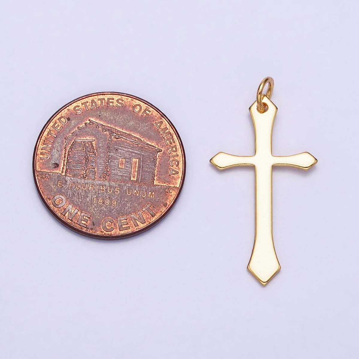 16K Gold Filled Passion Cross Minimalist Religious Charm | AC1327 - DLUXCA