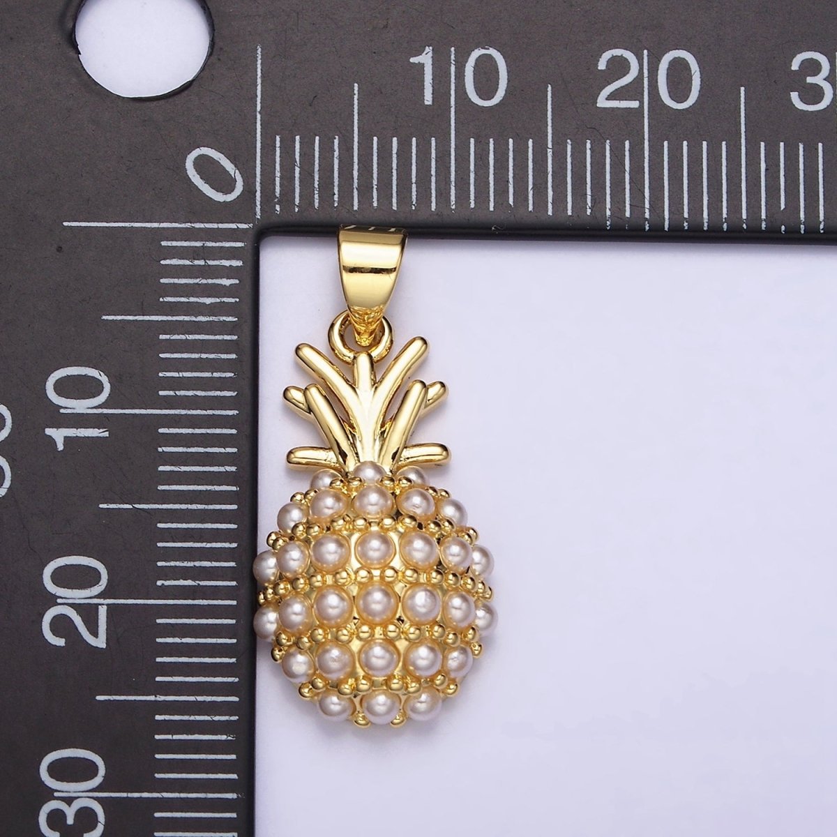 16K Gold Filled Pearl Lined Pineapple Fruit Pendant | AA440 - DLUXCA