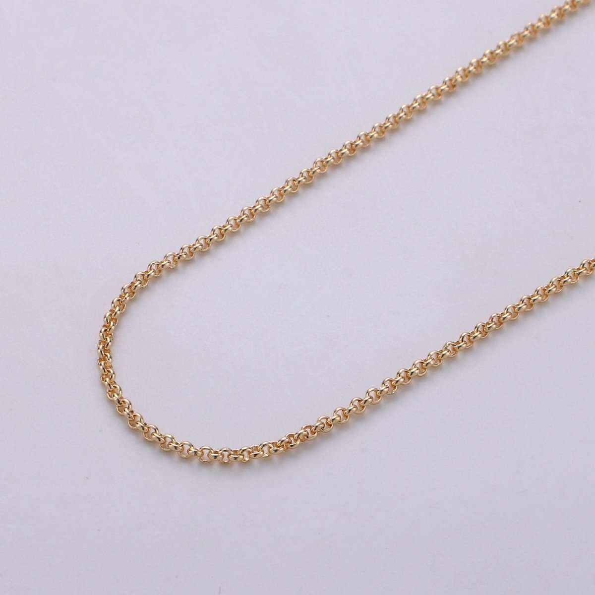 16K Gold Filled ROLO Cable Chain By Yard For Jewelry Making, Lead Free Nickel Free Chain For Necklace Bracelet Anklet Supply Component | ROLL-277 Clearance Pricing - DLUXCA