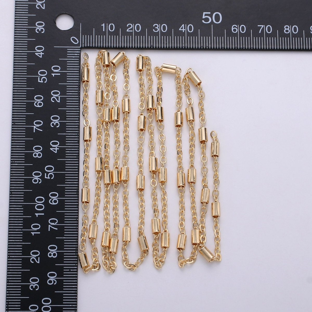 16K Gold Filled Rolo Chain, 4mm Long Tube Chain, Unfinished Rolo Chain For Jewelry, Necklace Bracelet Anklet Supply Component | ROLL-246 - DLUXCA