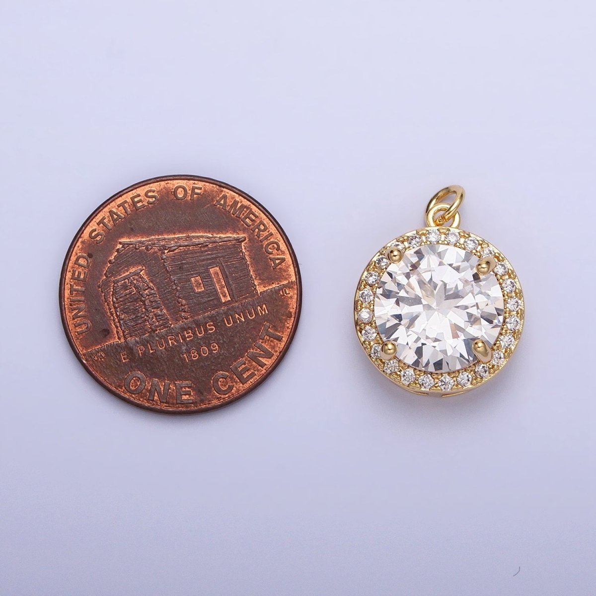 16K Gold Filled Round Clear Micro Paved CZ Add-On Charm in Gold & Silver | AC391 AC392 - DLUXCA