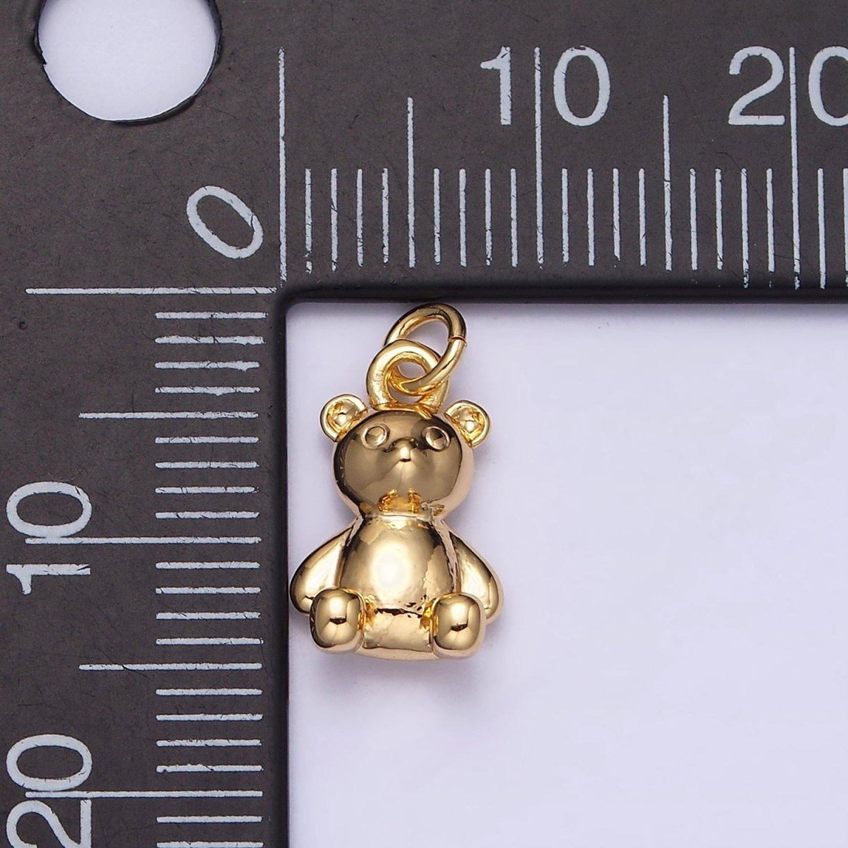 16K Gold Filled Teddy Bear Sitting Animal Add-On Charm in Gold & Silver | AC1294 AC1295 - DLUXCA