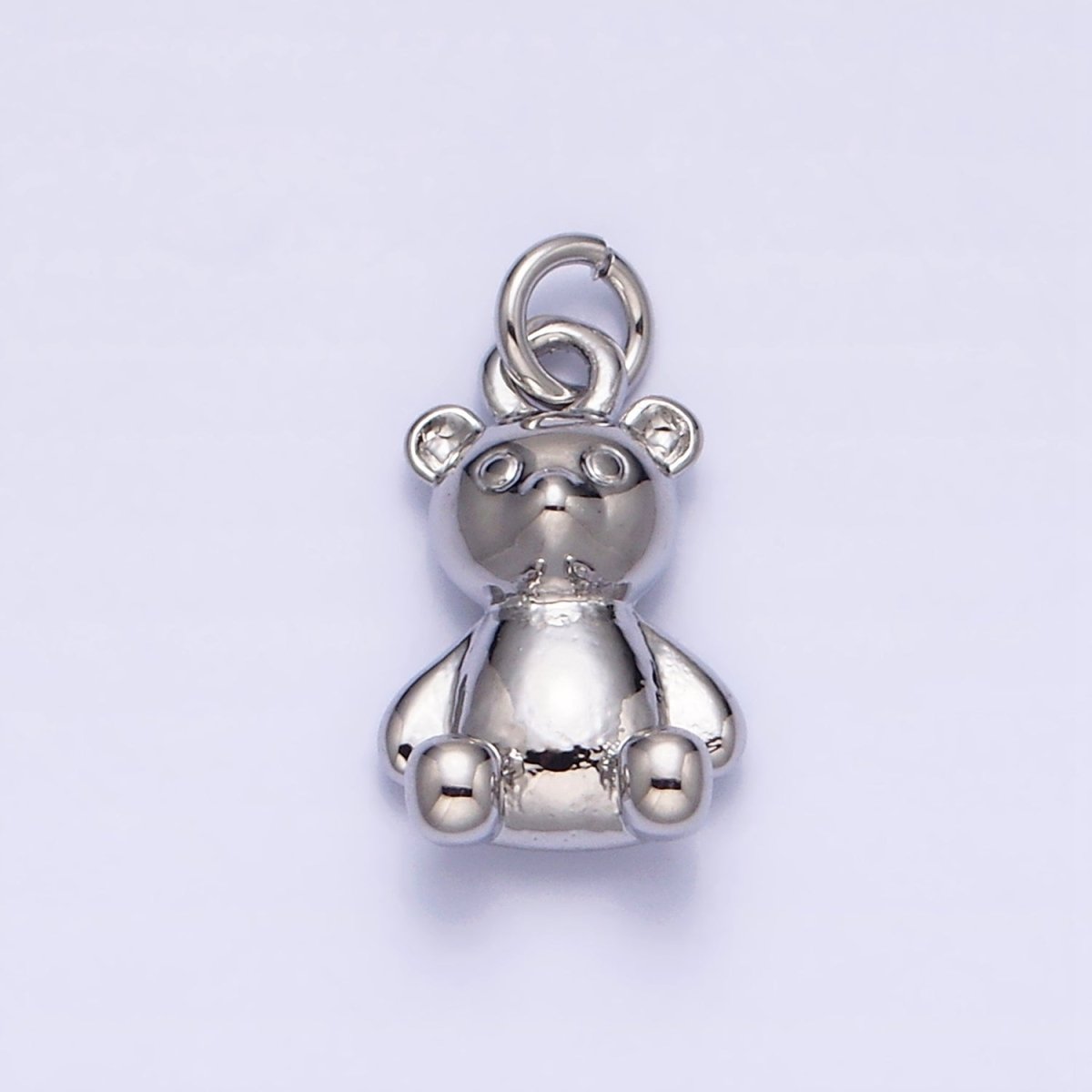 16K Gold Filled Teddy Bear Sitting Animal Add-On Charm in Gold & Silver | AC1294 AC1295 - DLUXCA