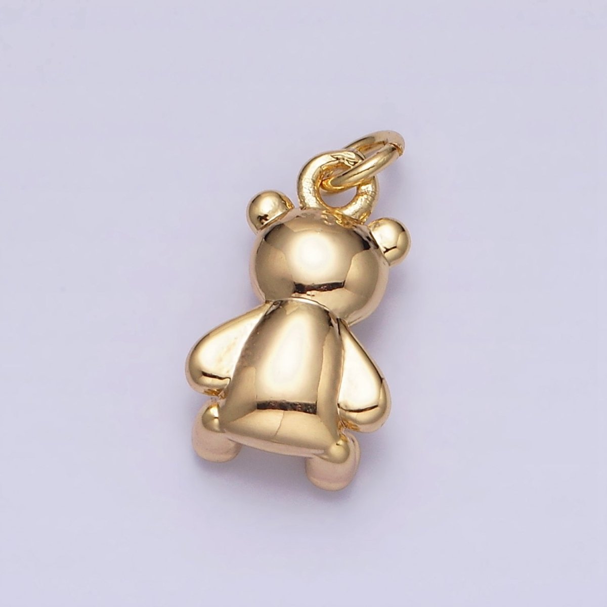 16K Gold Filled Teddy Bear Sitting Animal Add-On Charm in Gold & Silver | AC1294 AC1295 - DLUXCA