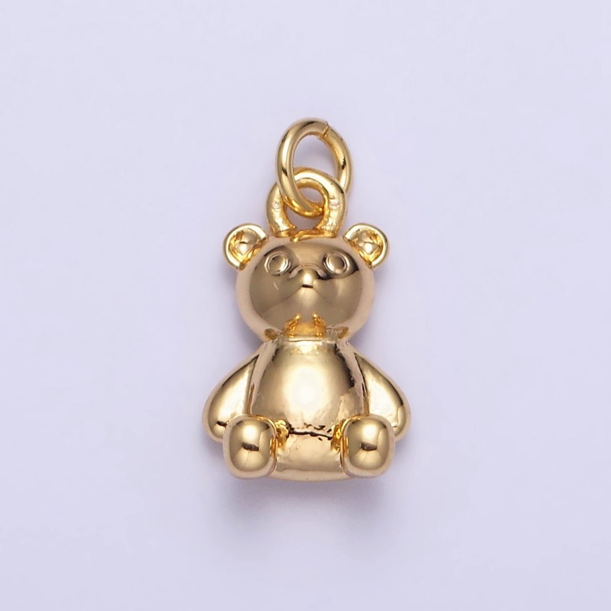 16K Gold Filled Teddy Bear Sitting Animal Add-On Charm in Gold & Silver | AC1294 AC1295 - DLUXCA