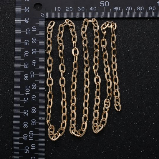 16K Gold Filled Thick Oval Cable Chain By Yard, Bold Cable Link Wholesale Chain Supply Component | ROLL-263 - DLUXCA