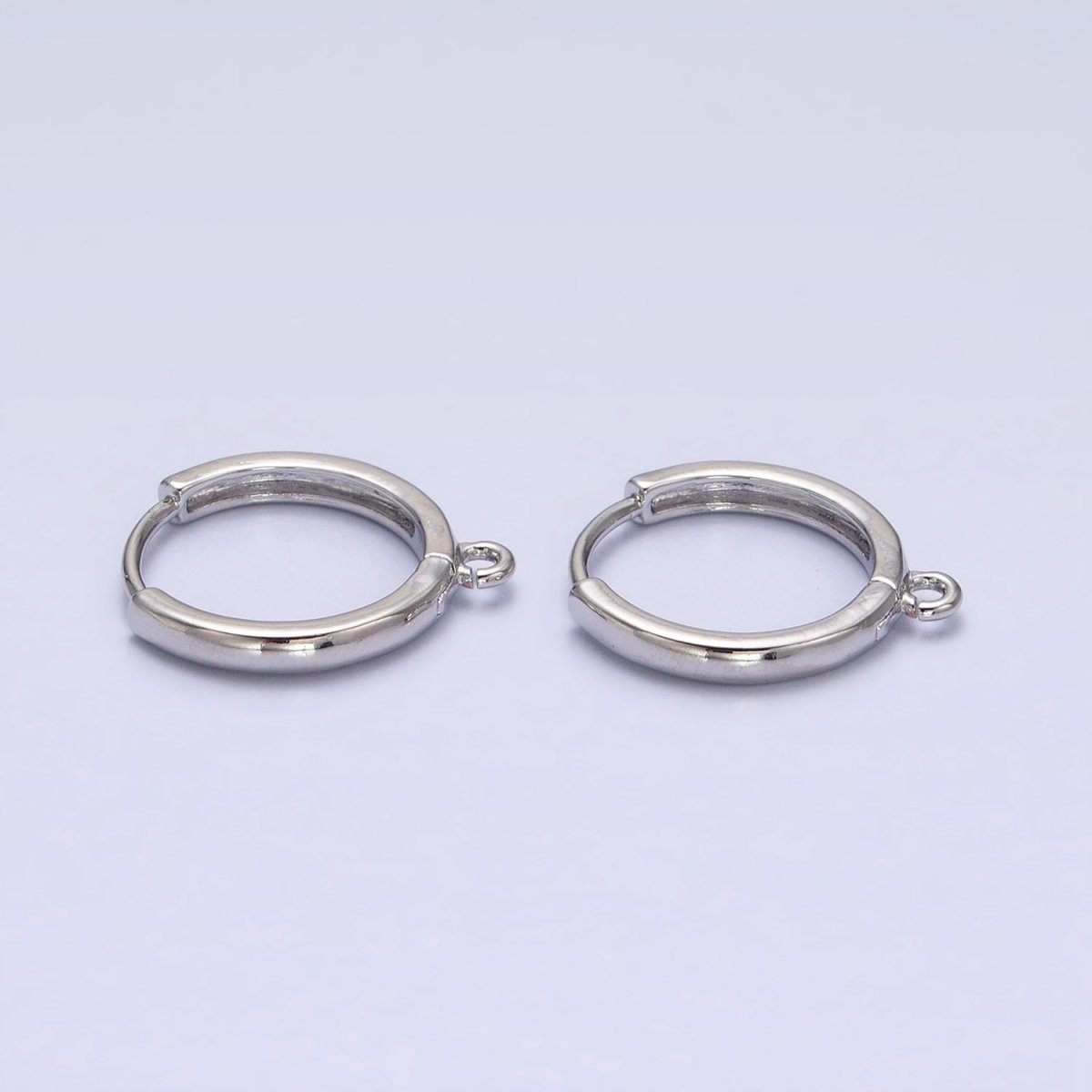 16K Gold Filled Thin 15.5mm Huggie Hoop Open Loop Earrings