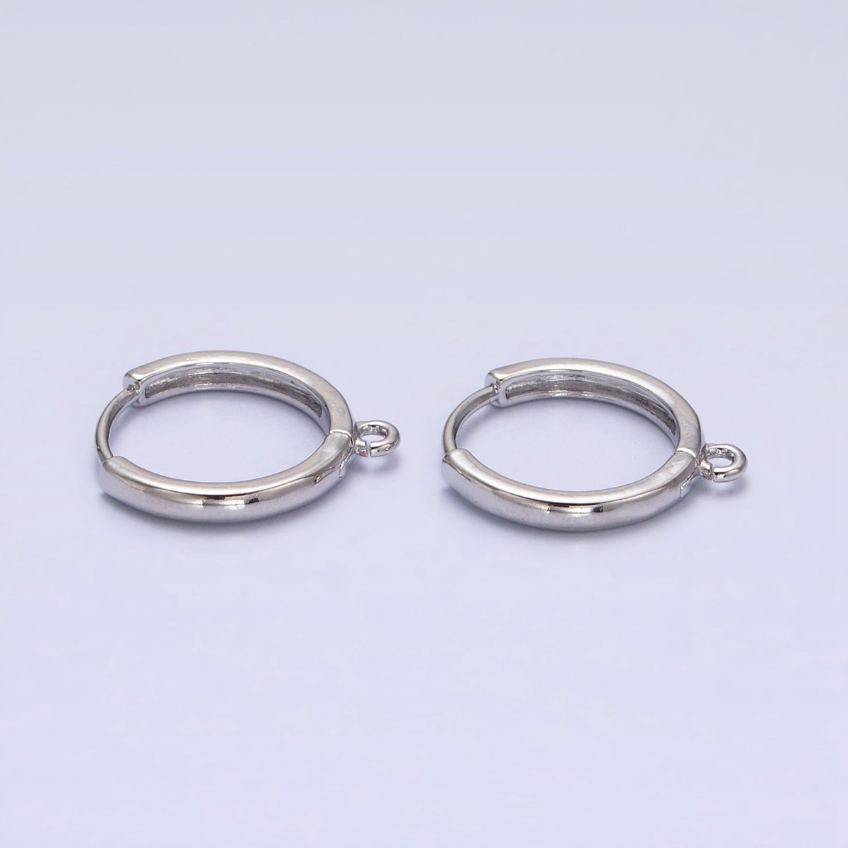 16K Gold Filled Thin 15.5mm Huggie Hoop Open Loop Earrings Supply in Silver & Gold | Z-210 Z-221 - DLUXCA