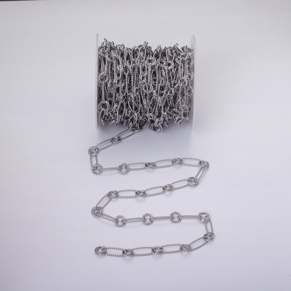 16K Gold Filled Twisted Paperclip Double Rolo Link Unique Unfinished Chain by Yard in Gold & Silver | ROLL-1219 ROLL-1220 Clearance Pricing - DLUXCA