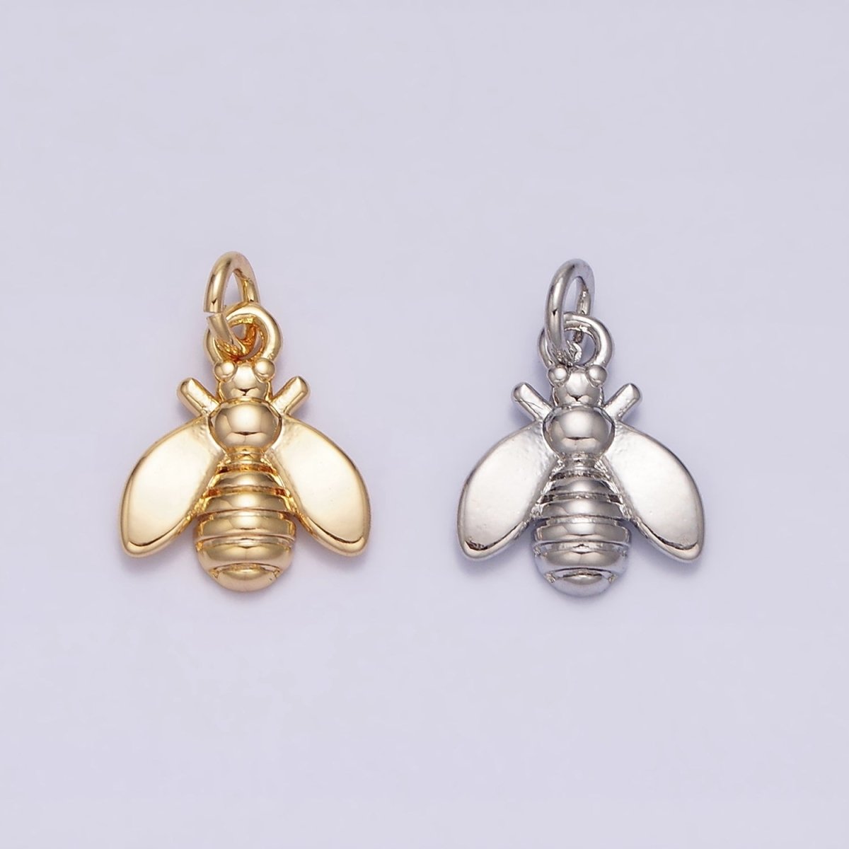 16K Gold Filled Wasps Bumble Queen Bee Insect Mini Add-On Charm in Gold & Silver | AC-1131 AC-1132 - DLUXCA