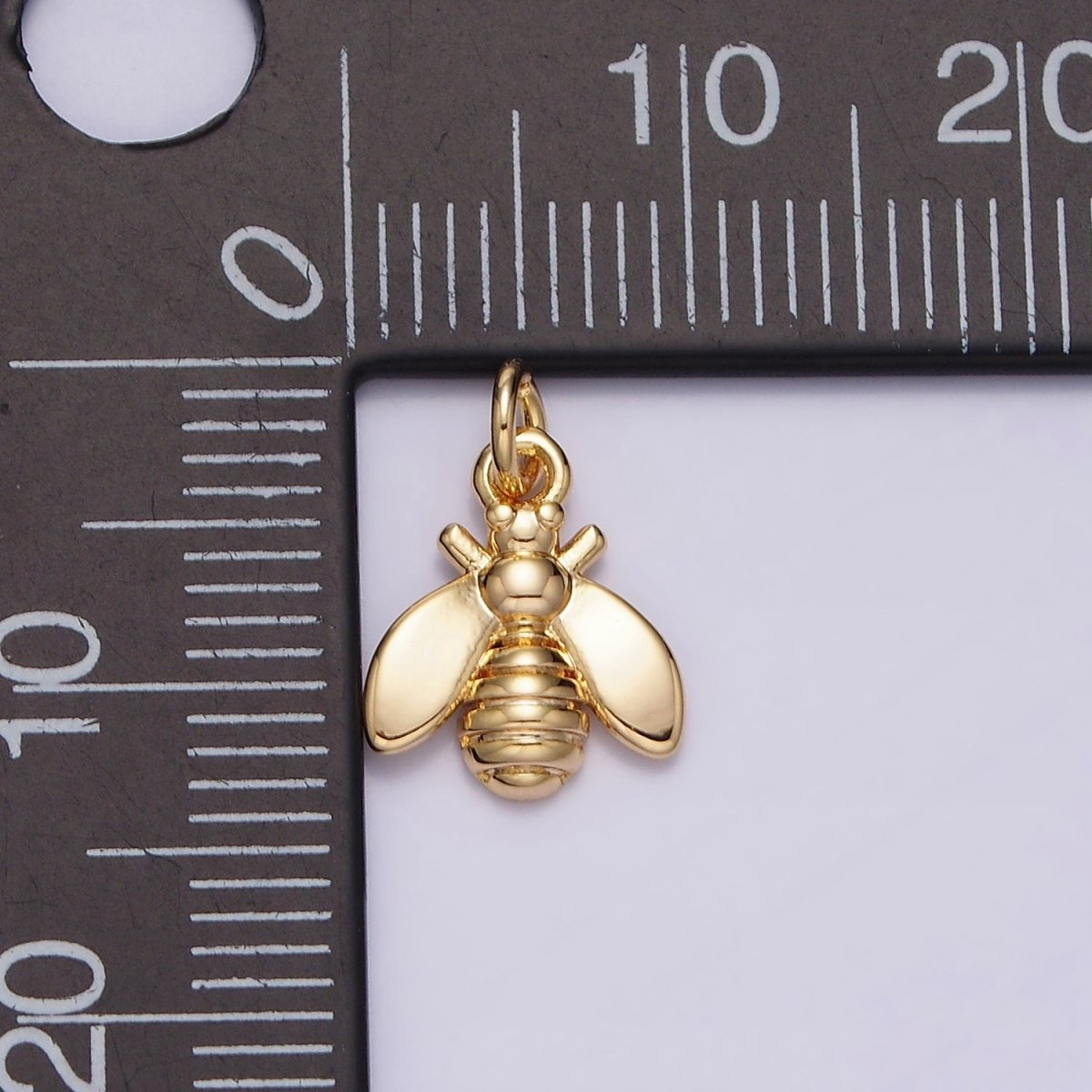 16K Gold Filled Wasps Bumble Queen Bee Insect Mini Add-On Charm in Gold & Silver | AC-1131 AC-1132 - DLUXCA