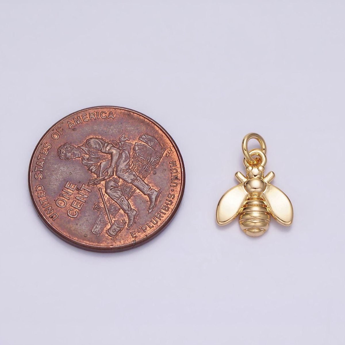 16K Gold Filled Wasps Bumble Queen Bee Insect Mini Add-On Charm in Gold & Silver | AC-1131 AC-1132 - DLUXCA