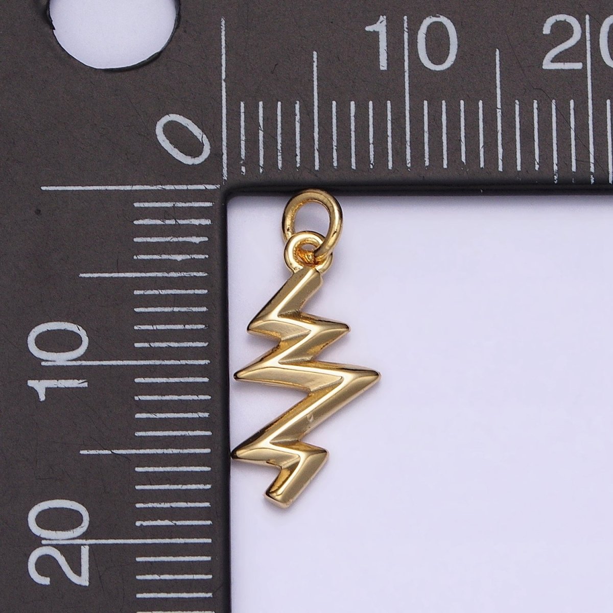 16K Gold Filled Zig Zag Lightning Geometric Add-On Charm | AC1154 - DLUXCA