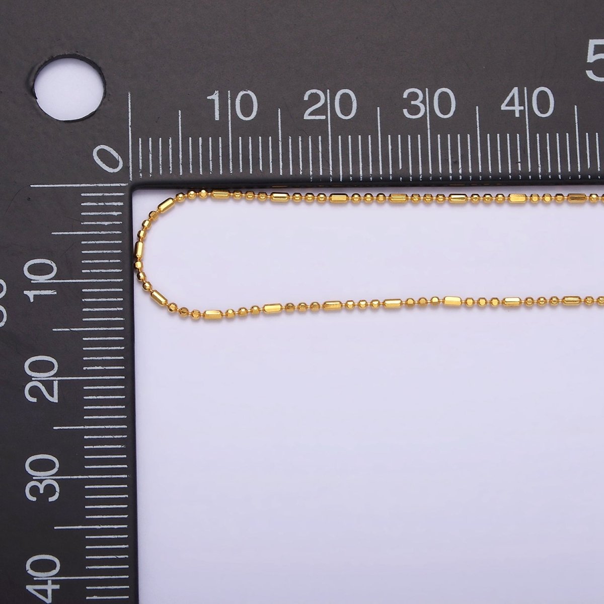 16K Gold Vermeil S925 Sterling Silver 0.9mm Dainty Bead Tube 15.5 Inch Choker Chain Necklace | WA-1948 Clearance Pricing - DLUXCA