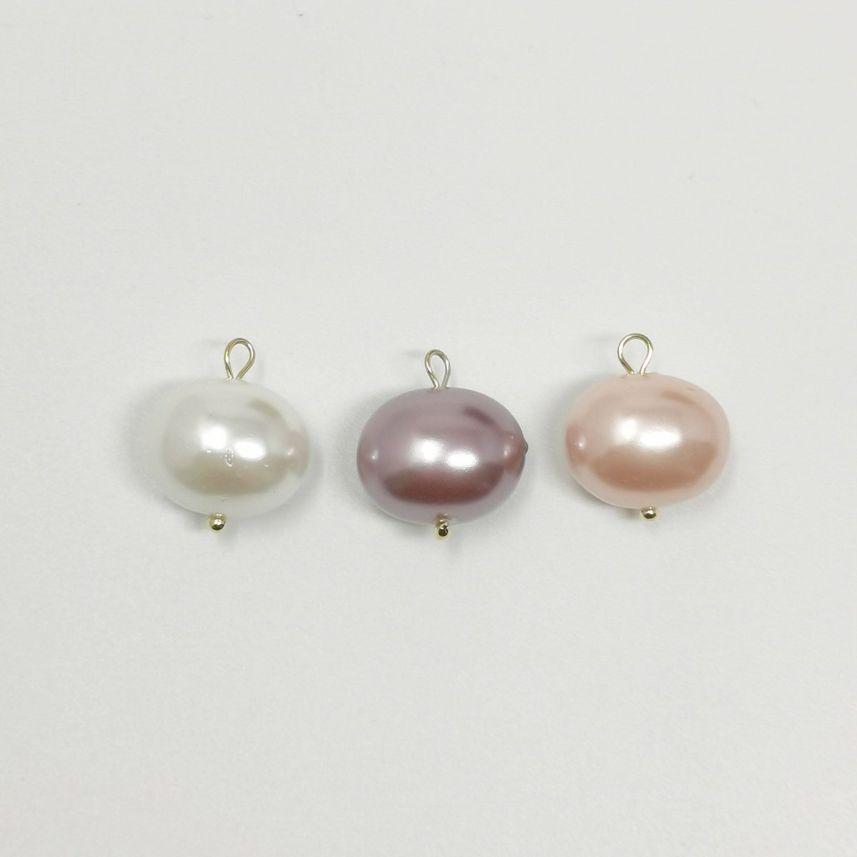 16mm Fresh Water Pearl charm with 14K Gold filled Ball Pin, Potato Pearls Natural Pearls Handmade Loop 2mm loops Purple Pink White Pearl P-1580 P-1581 P-1582 - DLUXCA