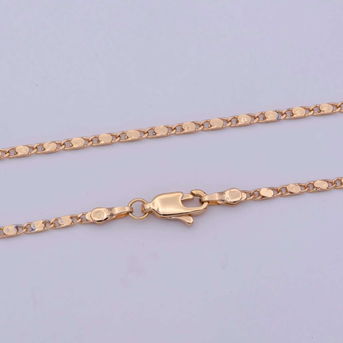 1.6mm Mariner Anchor Link Chain Necklace 18K Gold Filled Chain Necklace Ready to wear 18 inch Necklace | WA-474 Clearance Pricing - DLUXCA