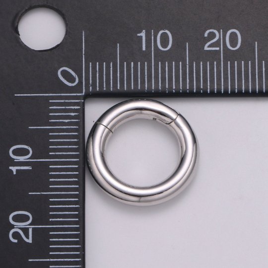 16mm Snap ring clasp 925 Sterling Silver Spring Gate Ring Push Gate ring Charm Holder ring hoop-Key chain Jewelry chain clasps-Trigger Clasp SL-227 - DLUXCA