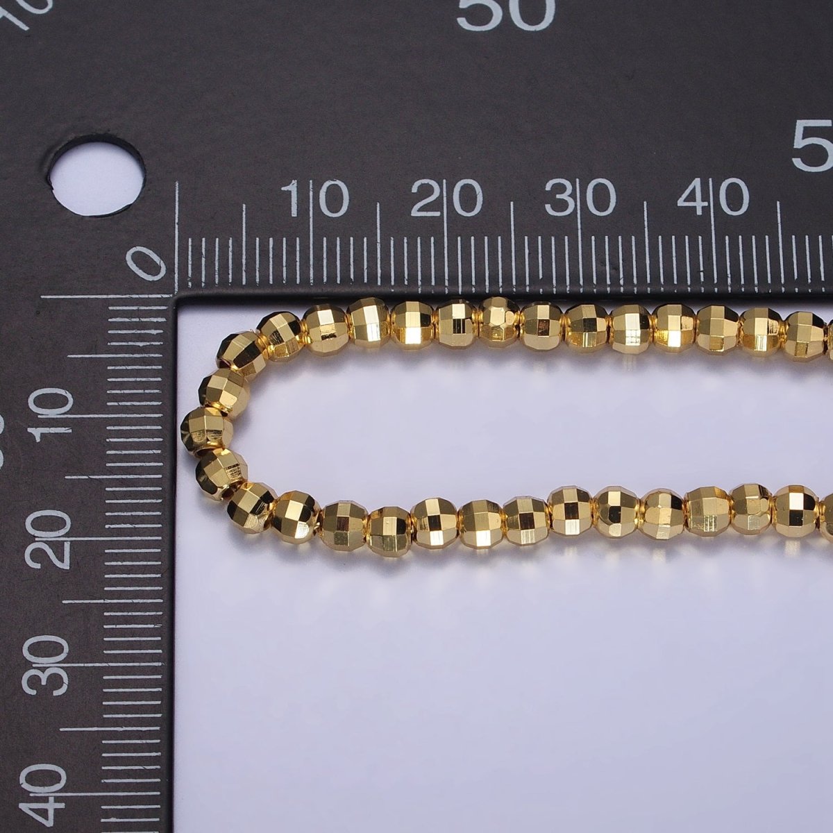 17.5 Inch Gold, Silver 3.5mm, 2.5mm Multi faceted Disco Ball Bead Chain Necklace | WA-1564 WA-1565 Clearance Pricing - DLUXCA