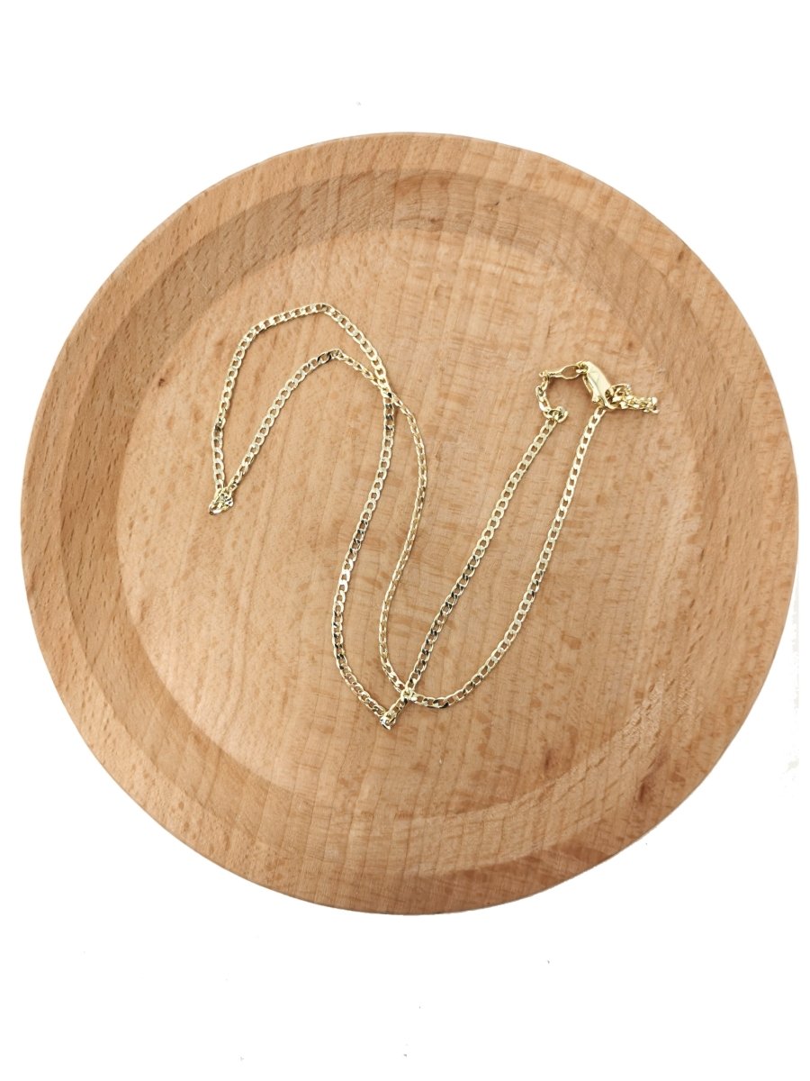17.5 Inch Miami Cuban Curb Chain Gold Filled Dainty Curb Chain Necklace 1.8mm width | WA-1746 Clearance Pricing - DLUXCA