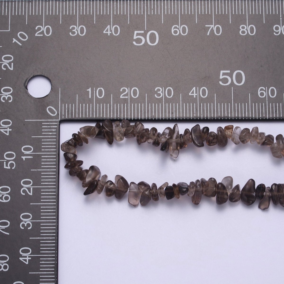 17.5 Inch Natural Dark Smokey Quartz Crystal Stone Bead Necklace with 2" Extender | WA-640 Clearance Pricing - DLUXCA