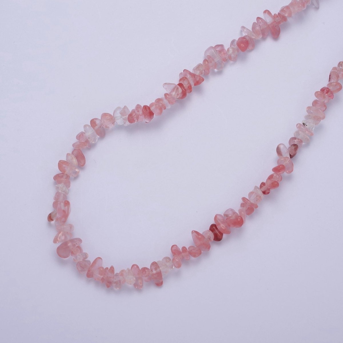 17.7 Inch Natural Watermelon Quartz Crystal Stone Bead Necklace with 2" Extender | WA-634 Clearance Pricing - DLUXCA