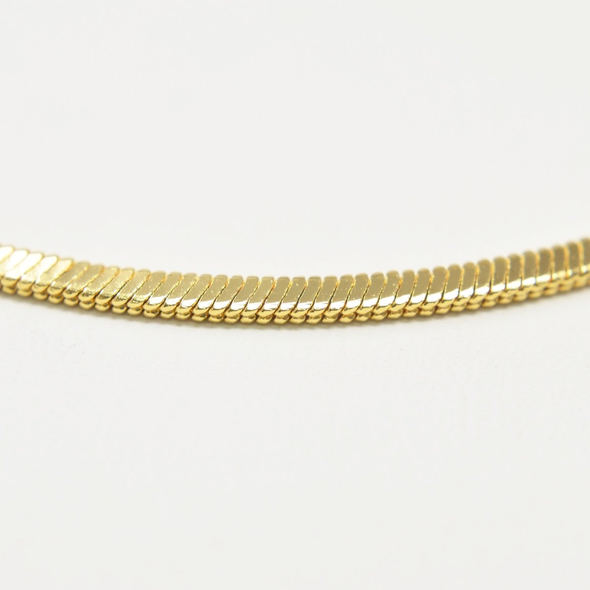 17.7 inch Omega Chain Necklace, 24K Gold Filled Finished Necklace For Jewelry Making, Dainty 1.8mm Omega Necklace w/ Lobster Clasps | CN-985 Clearance Pricing - DLUXCA