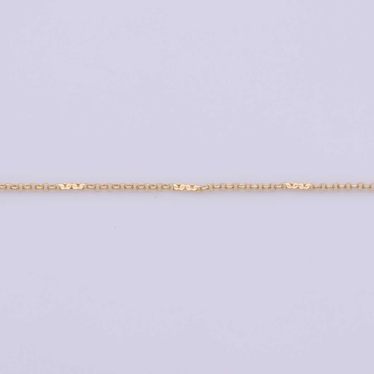 17.7 inch Rolo Chain Necklace, 18K Gold Plated Finished Chain For Jewelry Making, Dainty 1mm Rolo Necklace w/ Spring Ring | CN-576 Clearance Pricing - DLUXCA