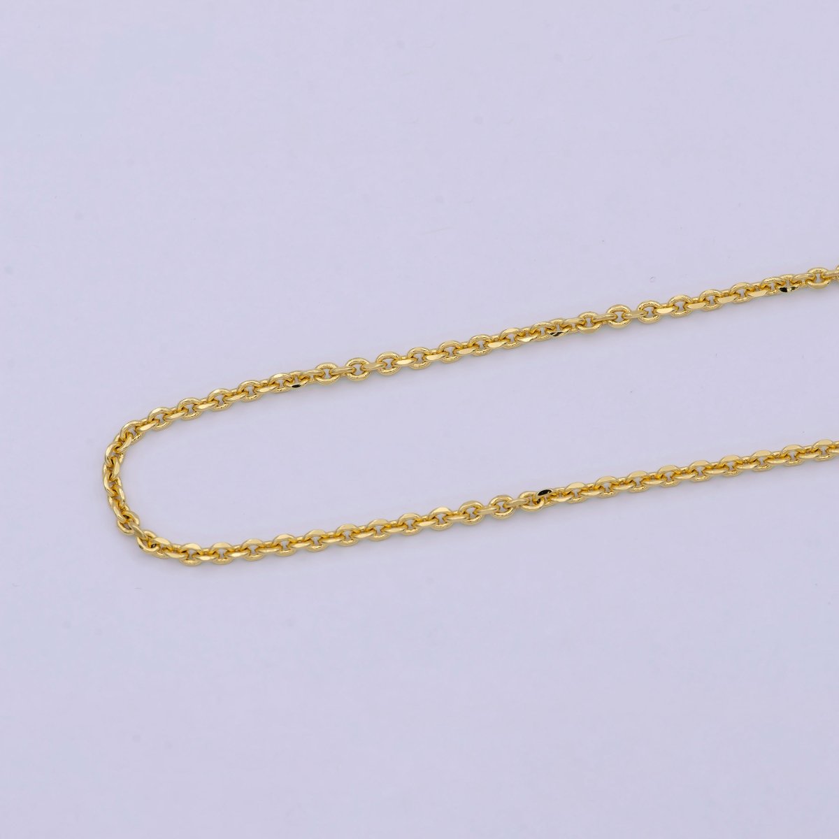 17.7'' Ready to Use 24K Gold Filled Thin Cable Necklace Chain, Layering Cable Chain Dainty Necklace, For Pendant Charm Necklace Making | WA-740 Clearance Pricing - DLUXCA
