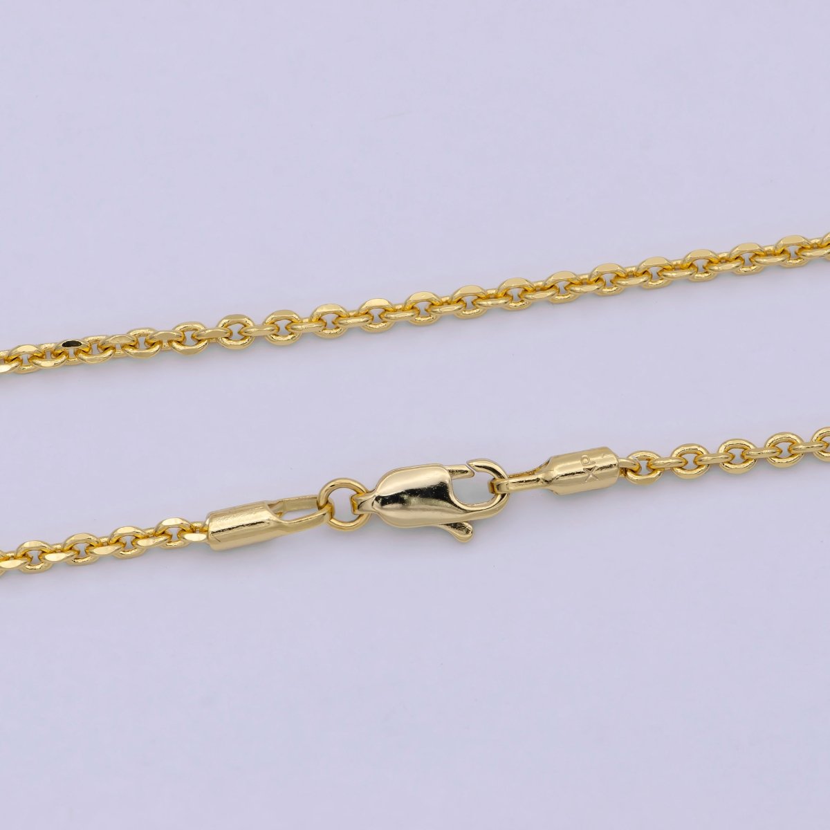 17.7'' Ready to Use 24K Gold Filled Thin Cable Necklace Chain, Layering Cable Chain Dainty Necklace, For Pendant Charm Necklace Making | WA-740 Clearance Pricing - DLUXCA