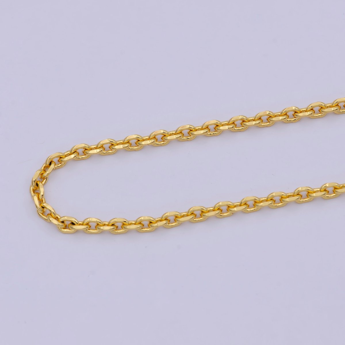 17.7'' Ready to Use 24K Gold Filled Thin Cable Necklace Chain, Layering Cable Chain Dainty Necklace, For Pendant Charm Necklace Making | WA-745 Clearance Pricing - DLUXCA