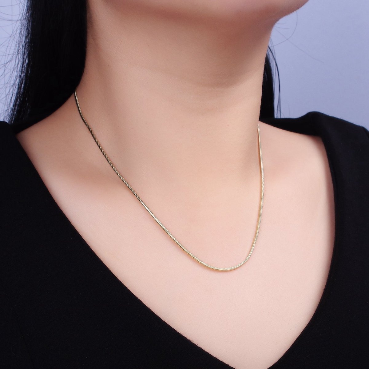 1.7mm Dainty Cocoon 18 Inch Minimalist Layering Chain Necklace | WA-1876 Clearance Pricing - DLUXCA