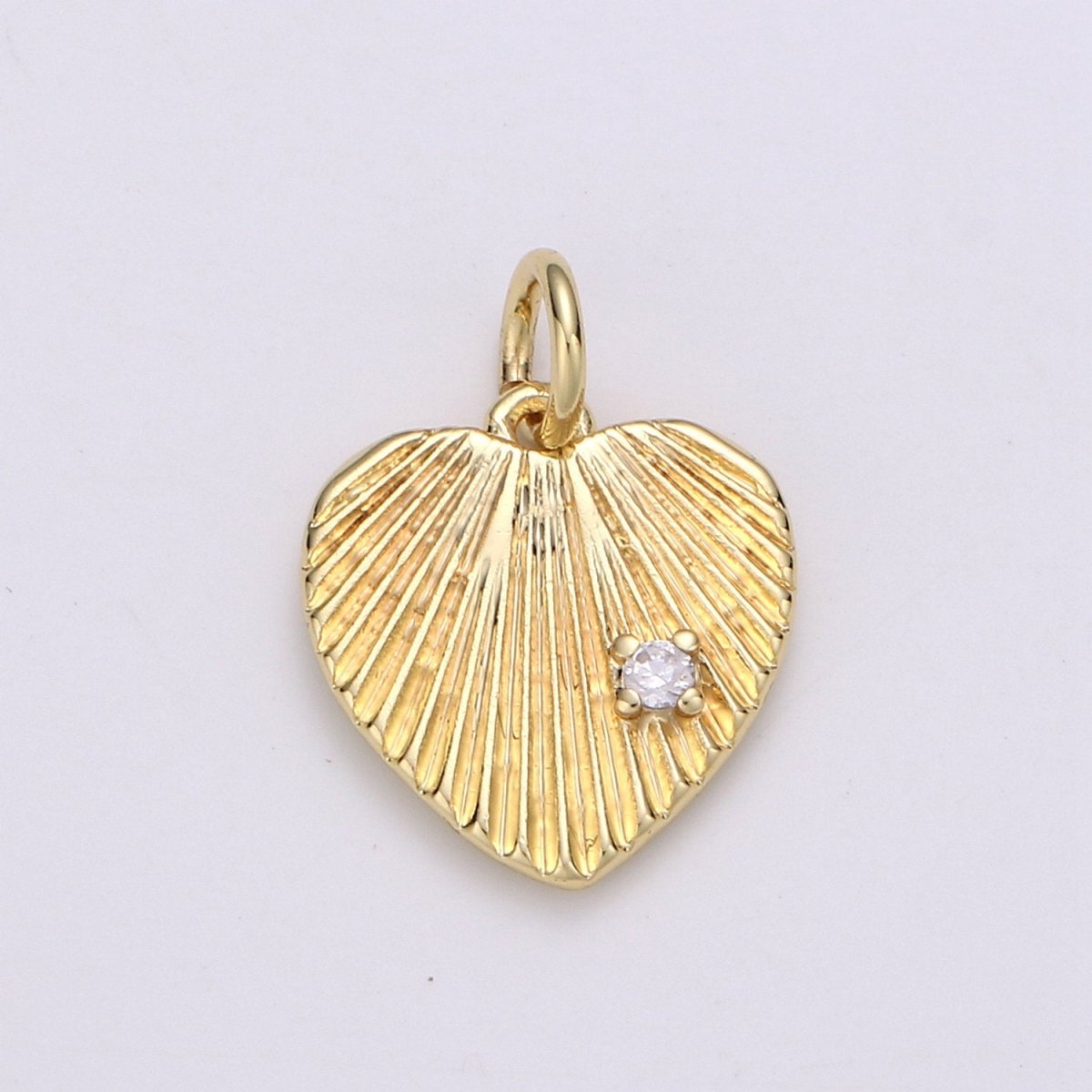 17X12mm 24k Gold Filled Heart Charms, Love Pendant, Dainty Heart Pendant Cubic Heart Charm for Bracelet Earring Necklace supply D-412 - DLUXCA