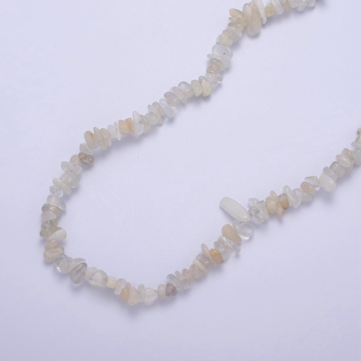 18 Inch Natural Genuine White Moonstone Gemstones Bead Necklace with 2" Extender | WA-633 Clearance Pricing - DLUXCA