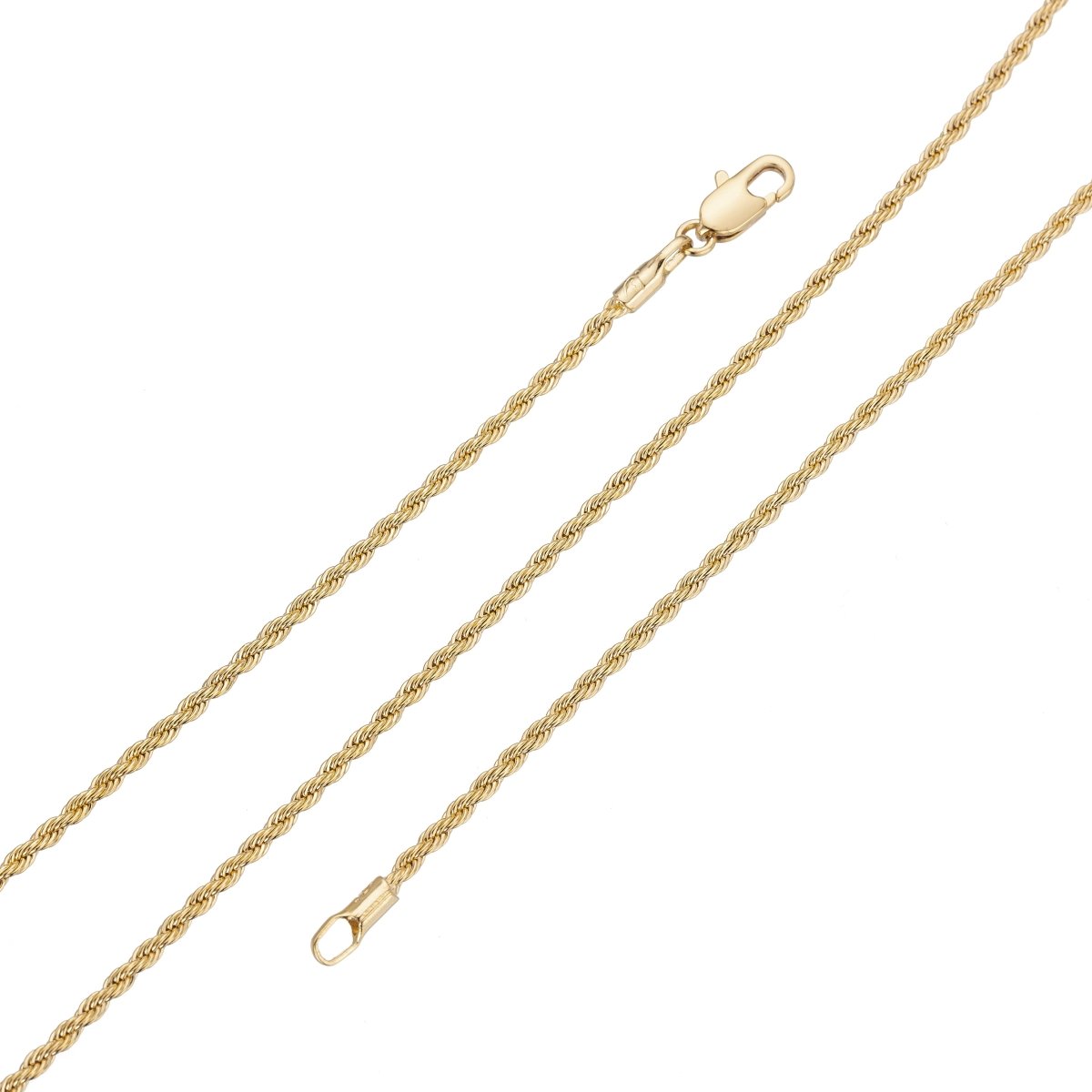 18 Inch Rope Chain Gold Filled Dainty Twisted Chain Necklace | WA-1744 Clearance Pricing - DLUXCA