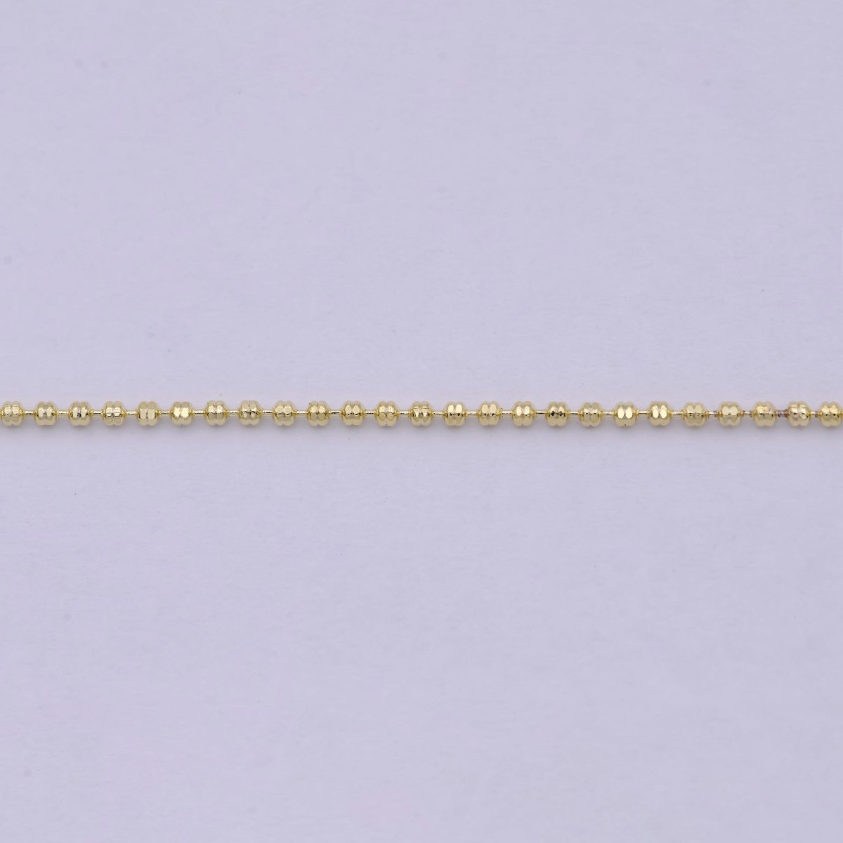 18 Inches Beaded Chain Necklace 14K Gold Filled Finished Chain Necklace, Dainty 1.1mm Bead Necklace w/ Spring Ring | WA-533 Clearance Pricing - DLUXCA