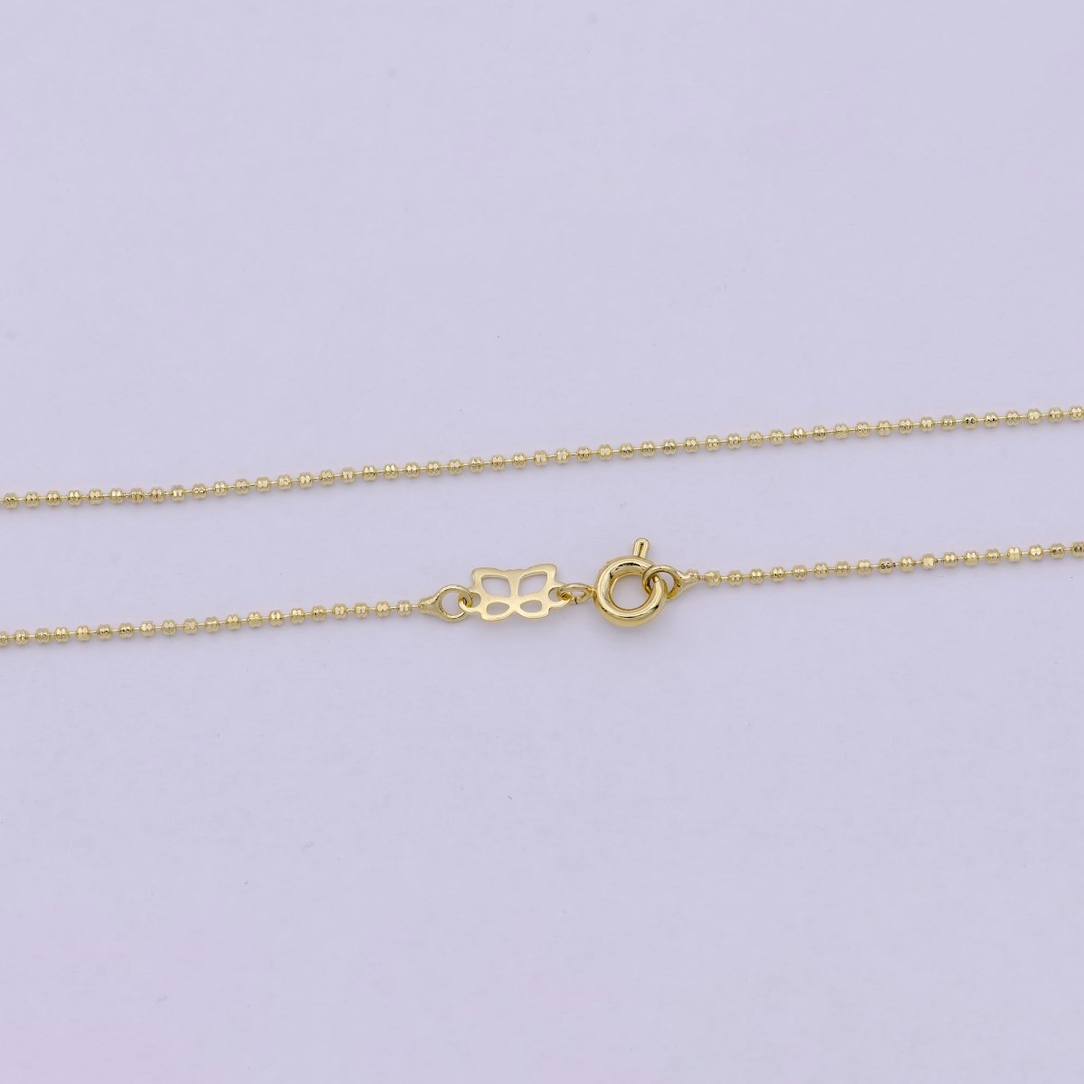 18 Inches Beaded Chain Necklace 14K Gold Filled Finished Chain Necklace, Dainty 1.1mm Bead Necklace w/ Spring Ring | WA-533 Clearance Pricing - DLUXCA