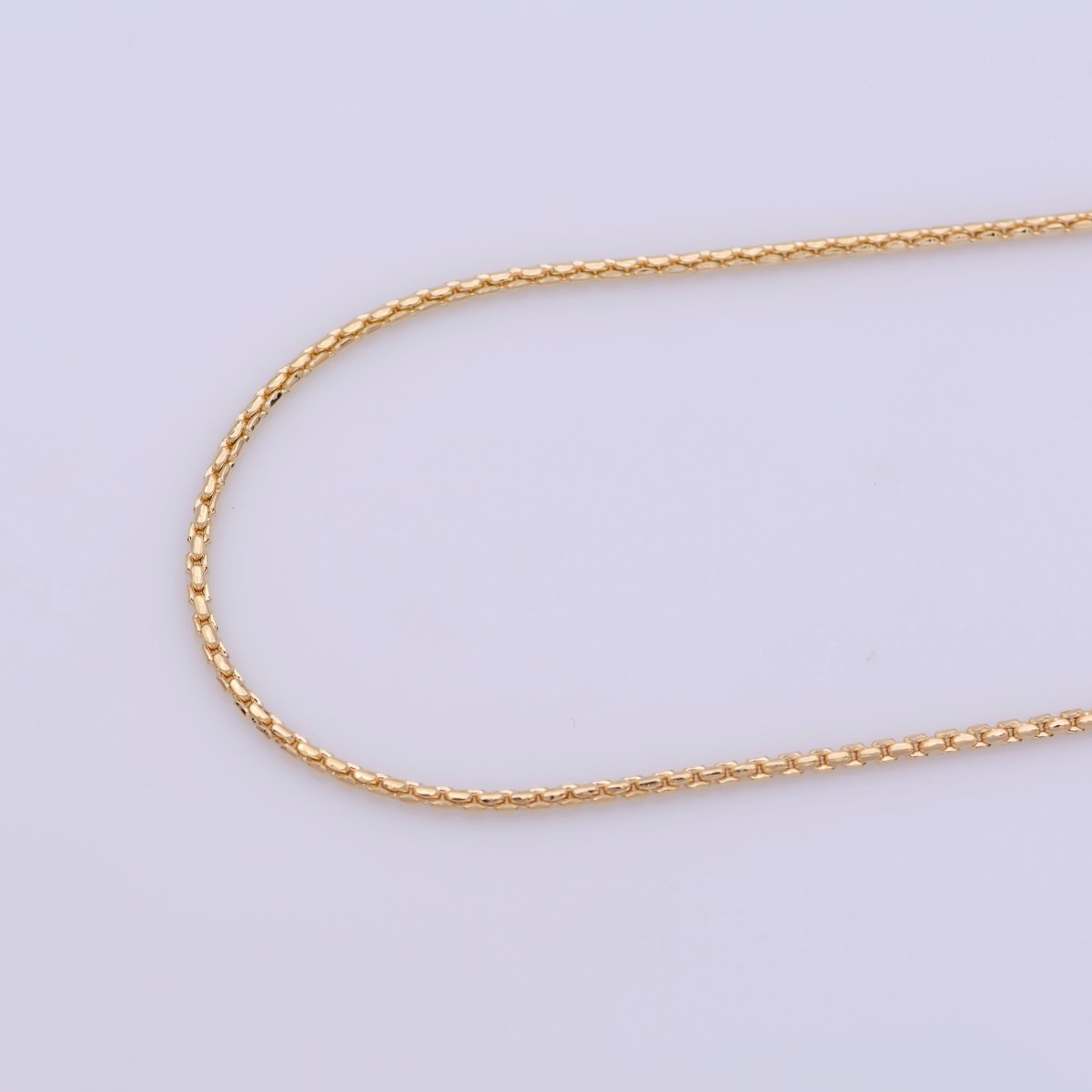18 inches Cable Chain Necklace, 18K Gold Plated Finished Chain For Jewelry Making, Dainty 1.4mm Cable Necklace w/ Lobster Clasps | CN-375 Clearance Pricing - DLUXCA