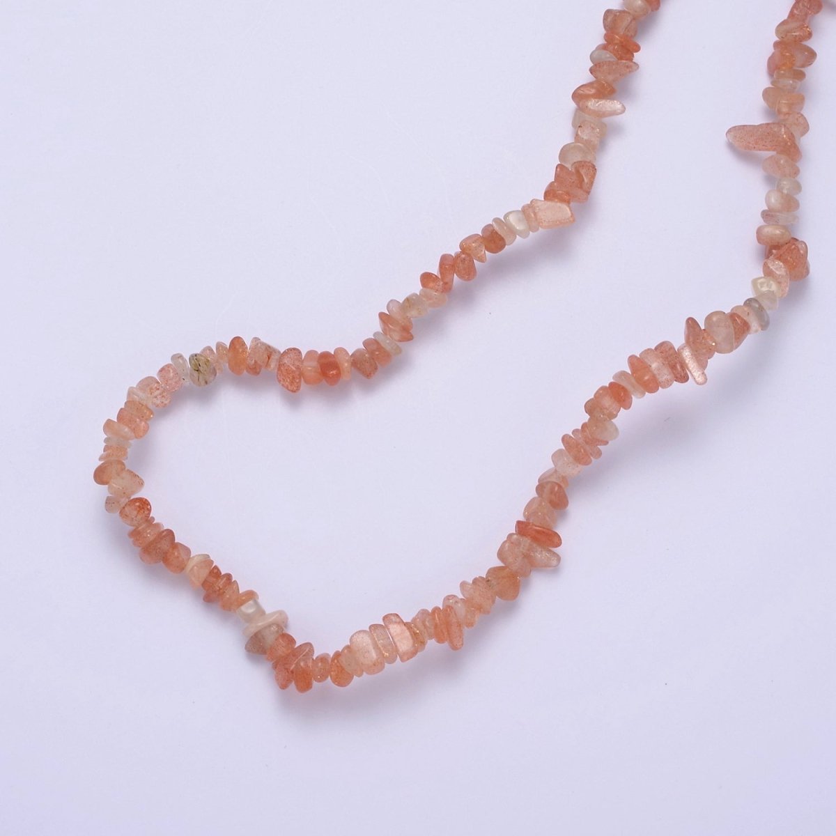 18.2 Inch Natural Orange Carnelian Crystal Stone Bead Necklace with 2" Extender | WA-638 Clearance Pricing - DLUXCA