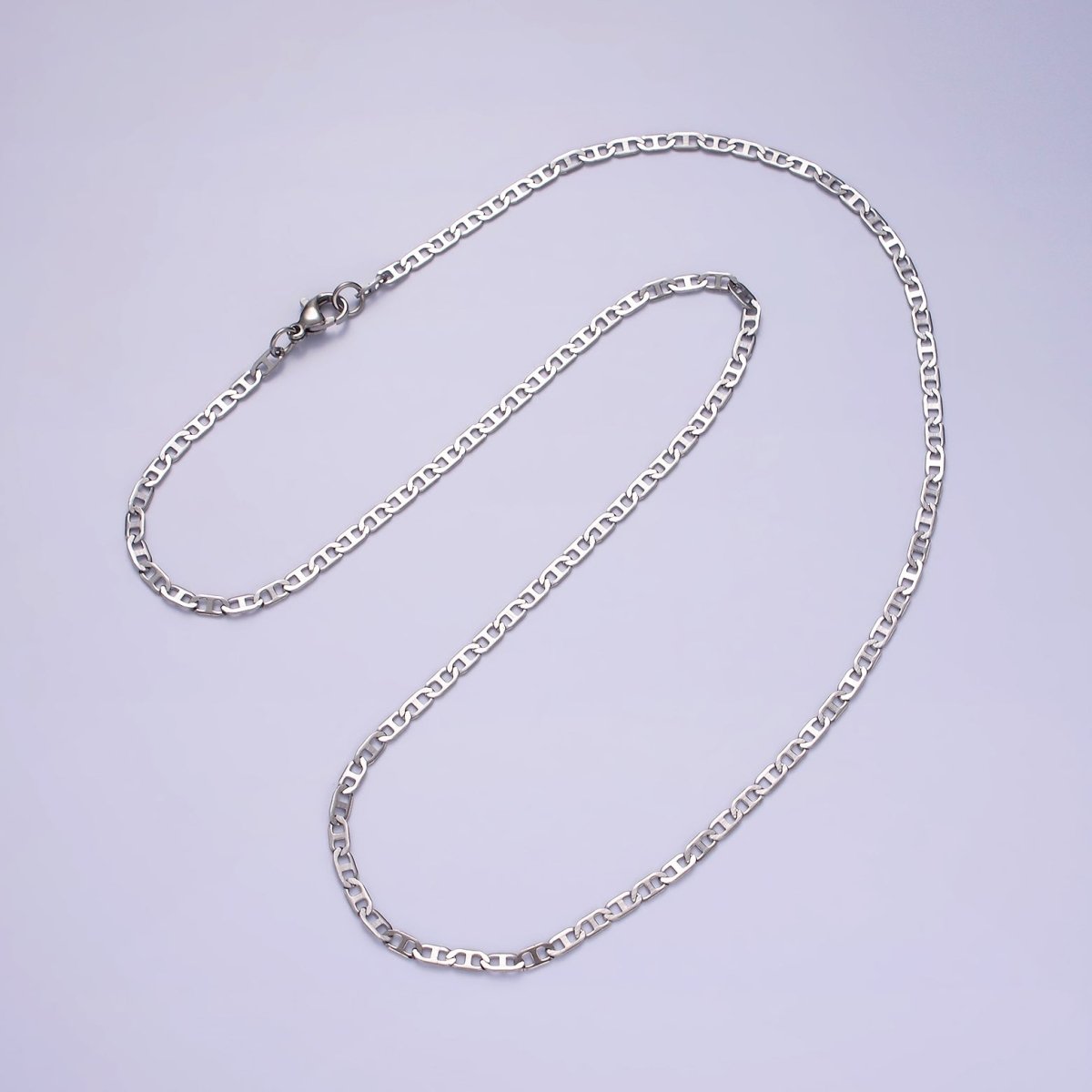 18.3 inch Stainless Steel Flat Mariner Chain For Wholesale Chains And Jewelry Making Supplies Findings | WA-2099 Clearance Pricing - DLUXCA