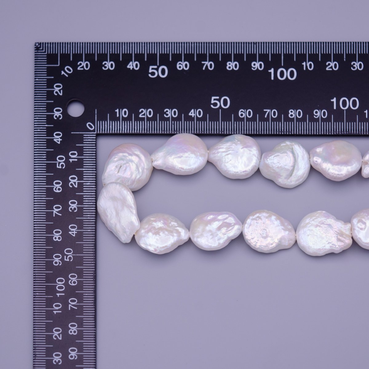 18.4mm Natural Flat Heishi Freshwater Pearls 20pcs Full Strand | WA-1326 Clearance Pricing - DLUXCA