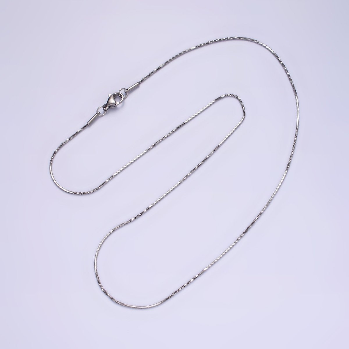 18.5'' Ready to Use Stainless Steel Cocoon Necklace Chain, Layer Snake Twisted Chain Necklace | WA-2095 Clearance Pricing - DLUXCA